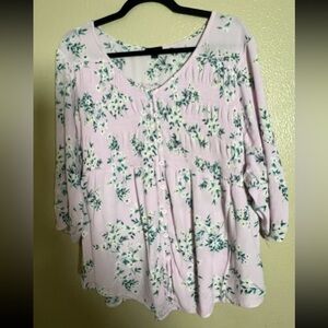 Torrid Pastel Floral Blouse babydoll  fairycore whimsical size 3x